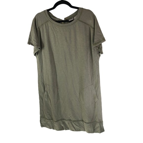 Chicos Zenergy Sage Green Lace-Up Back Dress Pockets Tunic Size 2 (US 12/14) - Picture 1 of 7